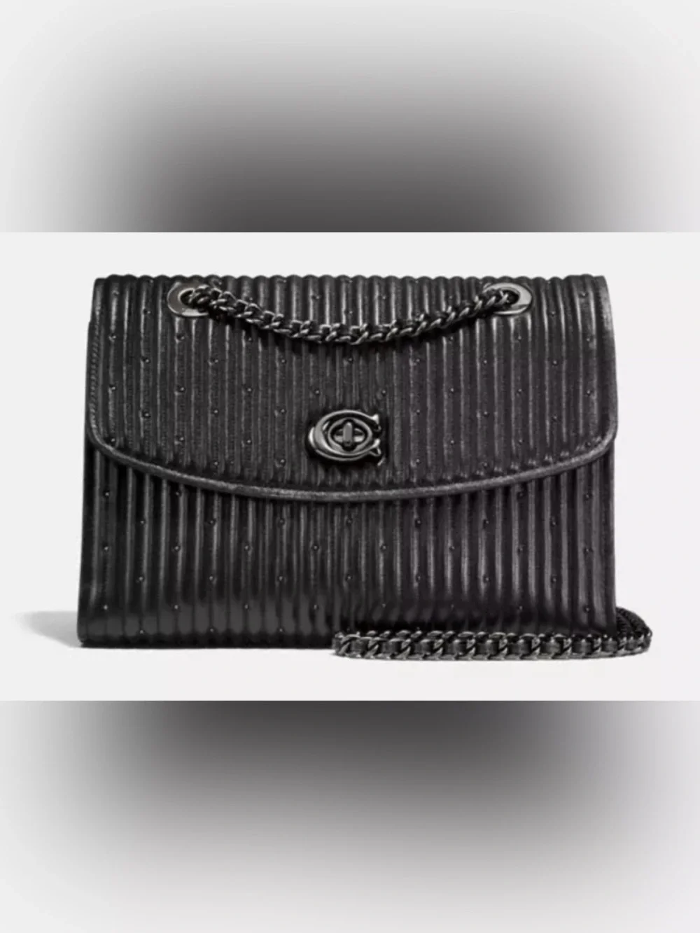 Coach Parker w/Quilting & Rivets/Black